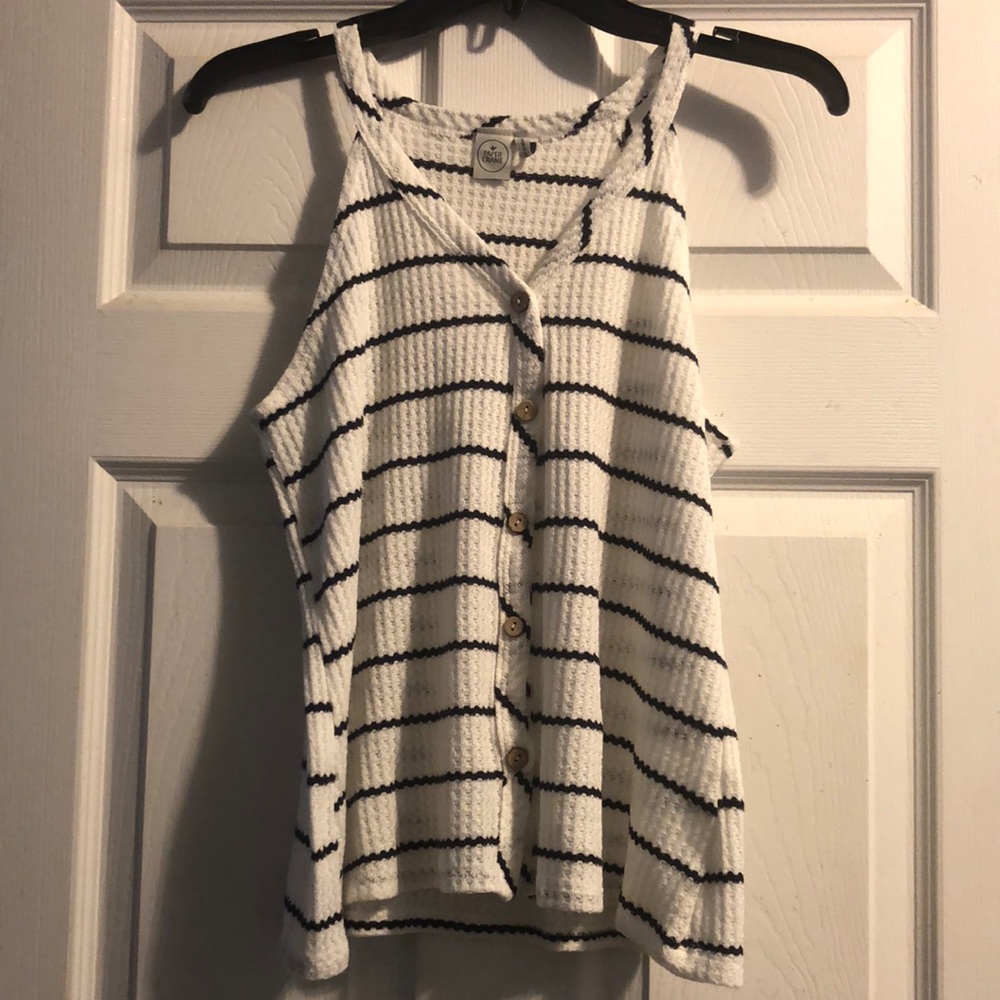 Stripped White and Blue Tank Top